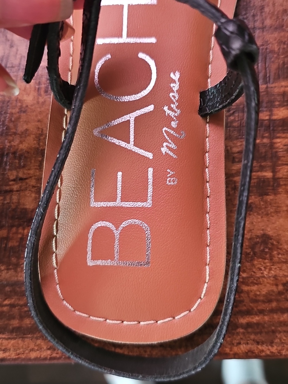 NWT BEACH Matisse Leather Women's Black Sandals Size 8 - Picture 3 of 4